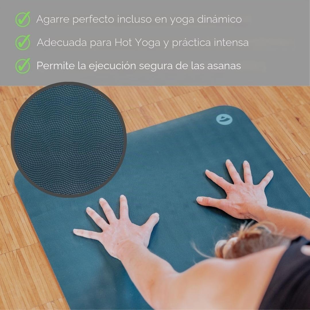 Bodhi Esterilla de yoga Eco Pro Diamond | Ultra Grip | 100% caucho natural | Ecológica | Esterilla profesional para pilates y gimnasia | Ideal para yoga dinámico y yoga caliente | 185 x 60 x 0,6 cm