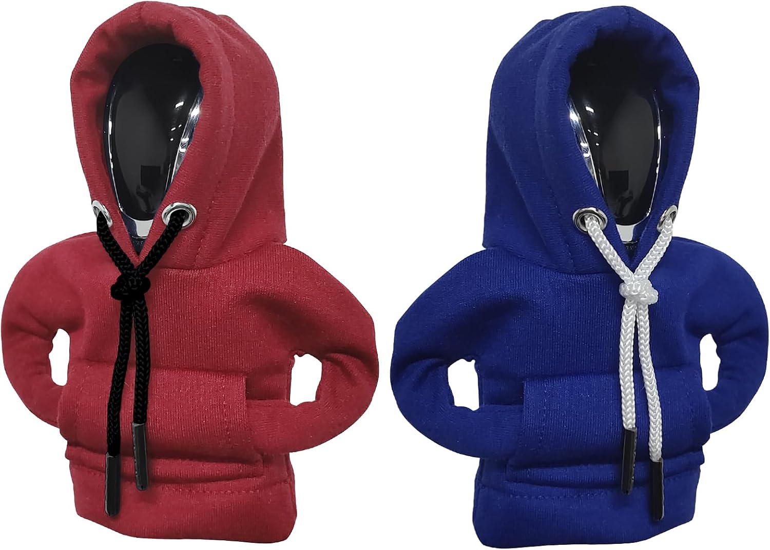 vvag Gear Shift Hoodie, Hoodie Car Gear Shift Cover, Car Shift Knob Hoodie, Automotive Interior Accessories, Universal Fit Knob Cover Gift (Red+Blue)