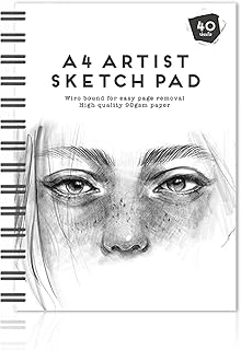 Sketch Pad A4 Artist Sketch Pad Art Book Drawing Pad Sketchbook Creative Fun Painting Book for Kids Children Drawing Doodling Sketching Art Supplies School Stationery Home Accessories 40 Sheets (1Pc)