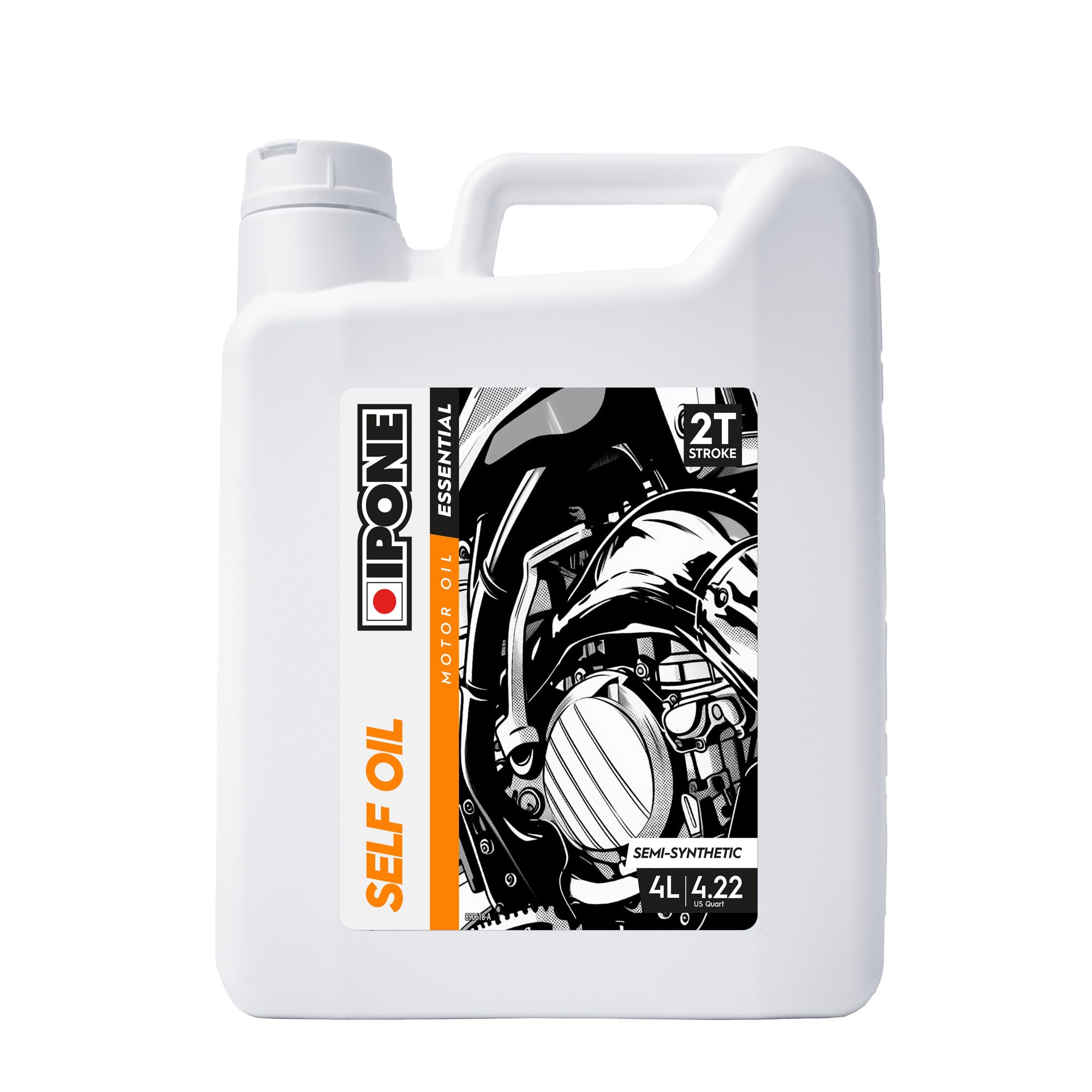 IPONE - Olio Motore 2 Tempi - Semisintetico - per Tutti i Motori 2 Tempi da Giardinaggio - Tanica da 4 Litri