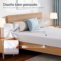 Vista 7 de Yaxa Basics - Colchón de espuma viscoelástica de felpa, tamaño Queen, blanco/gris, 80 x 60 x 8 pulgadas