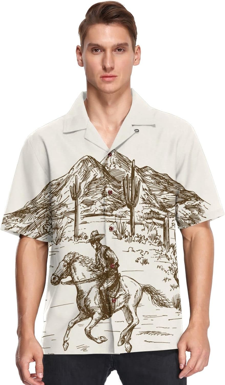 visesunny Summer Men's Hawaiian Shirts Casual Button Down Short Sleeve Shirts Shorts Beach Tropical Hawaii Suits