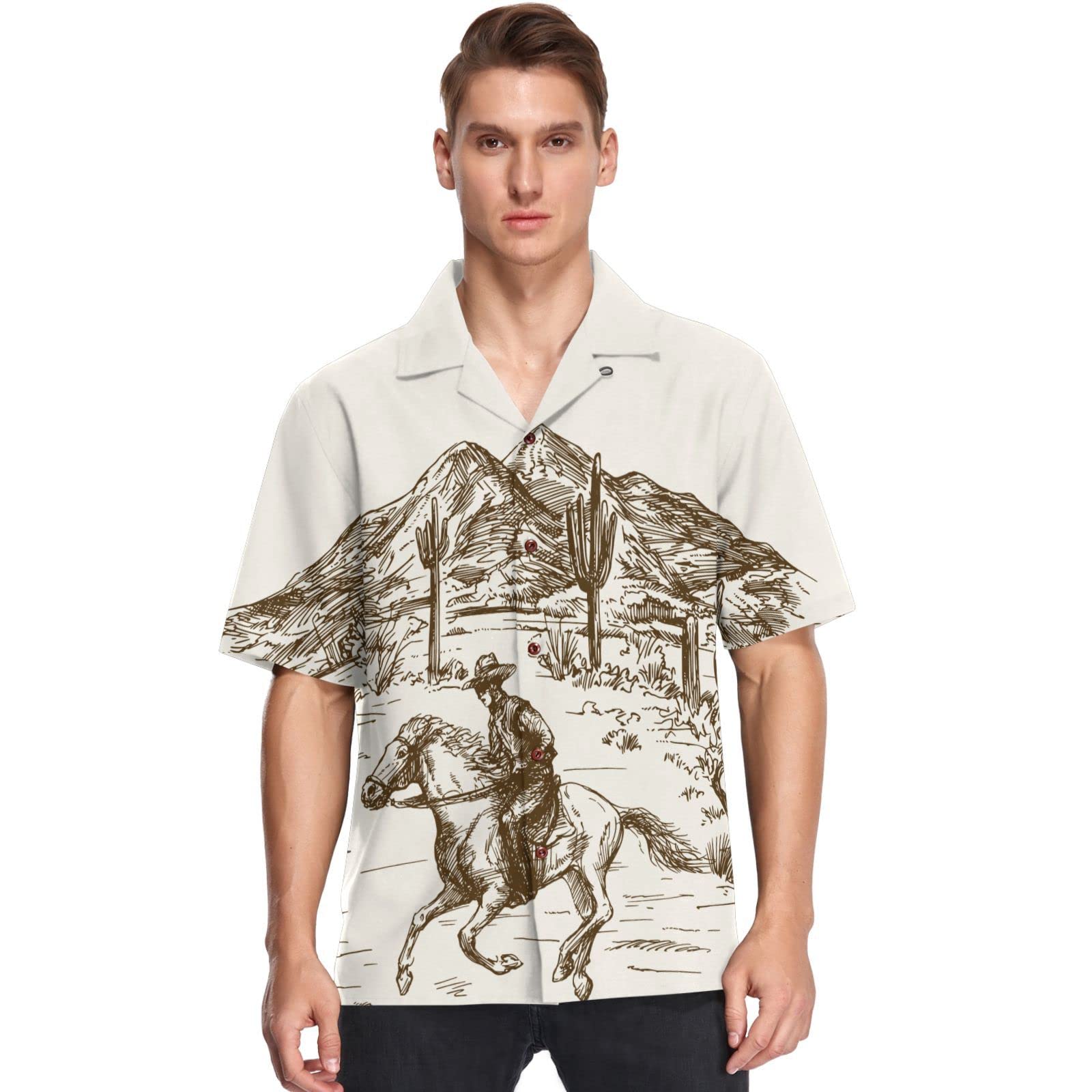 visesunny Summer Men's Hawaiian Shirts Casual Button Down Short Sleeve Shirts Shorts Beach Tropical Hawaii Suits