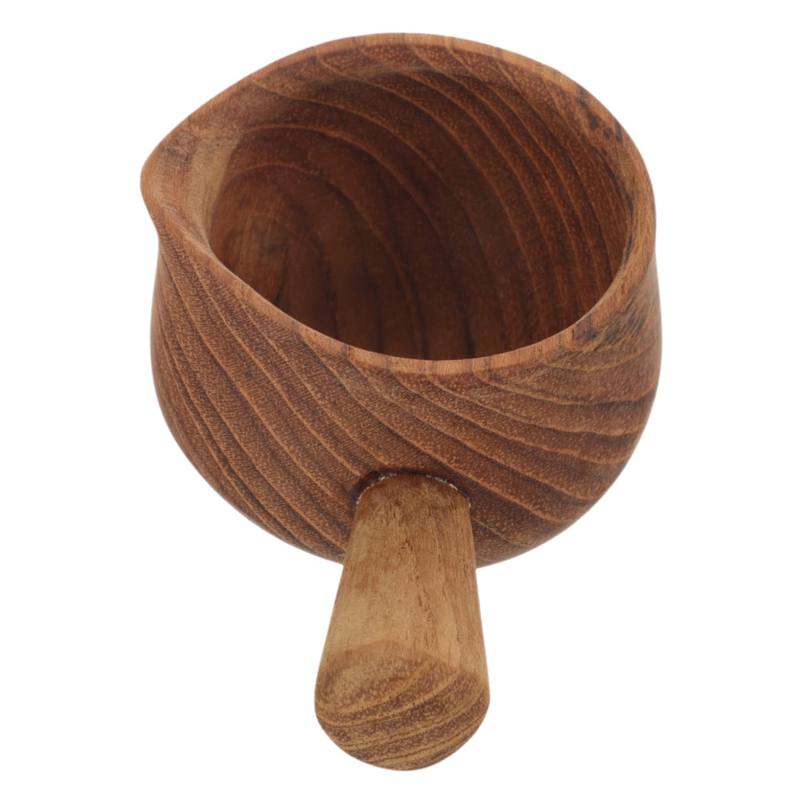 Unomor Wooden Milk Cup Coffe Syrup Mini Sauce Pitcher Sauce Cup Creamer Dispenser Coffee Dispenser Frothing Pitcher Creamer Container Jug Syrup Pourer Water Jug Creami Mini Wooden Pitcher