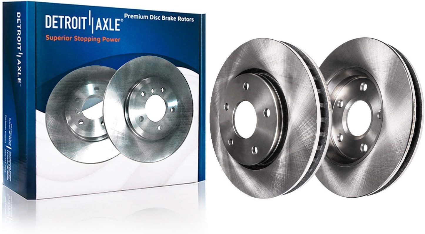 Detroit Axle - Front Brake Kit for 06-11 Honda Civic 2006 2007 2008 2009 2010 2011 Disc Brake Rotors Ceramic Brakes Pads Replacement Brake Kit