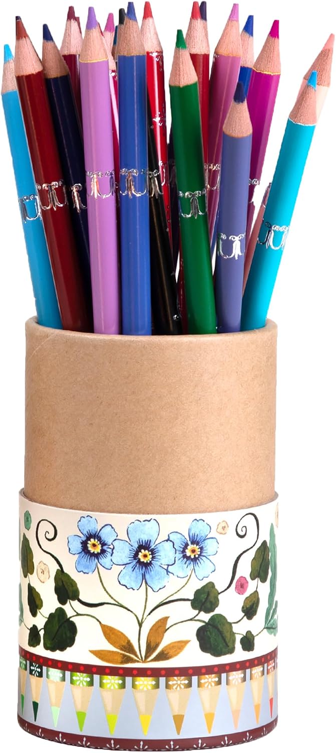 eeBoo: Flora's Double-Sided Colored Pencils – 25 Pencils, 50 Vivid Colors for Drawing, Sketching & Coloring, Art Supplies for Adults