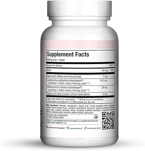 Miniatura 2 de Maxi-Health Oraldophilus masticable - Sin lácteos - Probióticos, sabor tropical, 100 masticables y Kosher