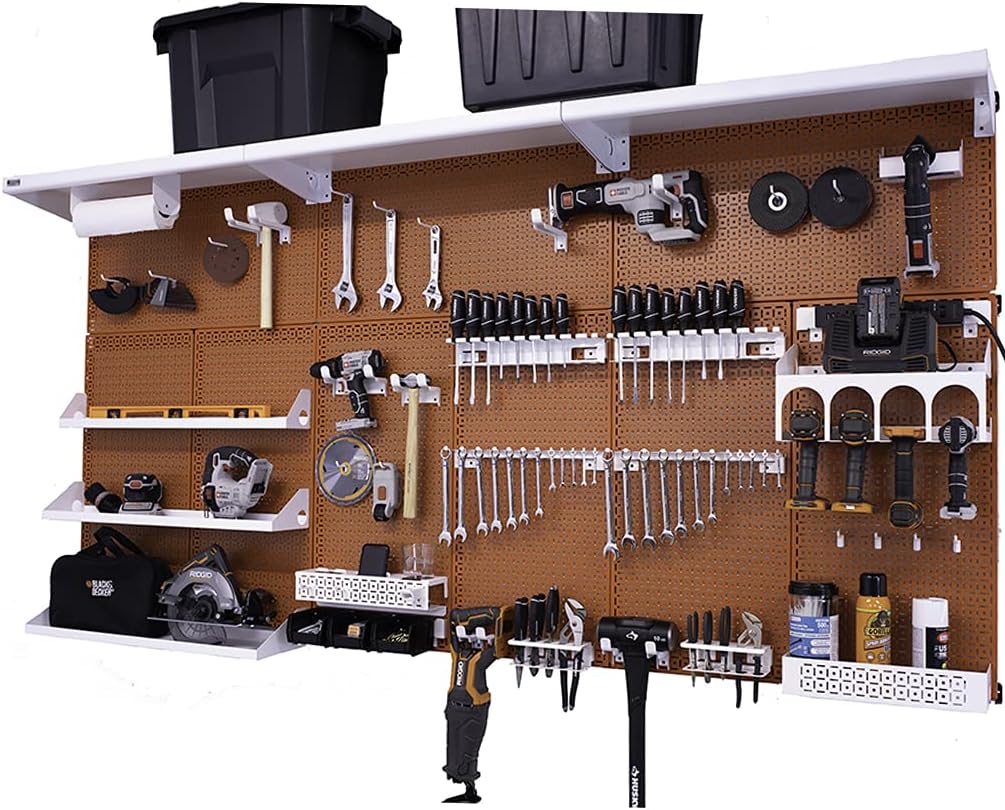 OmniWall Weekend Warrior XL Metal Pegboard Wall Organization System (Black/Black)