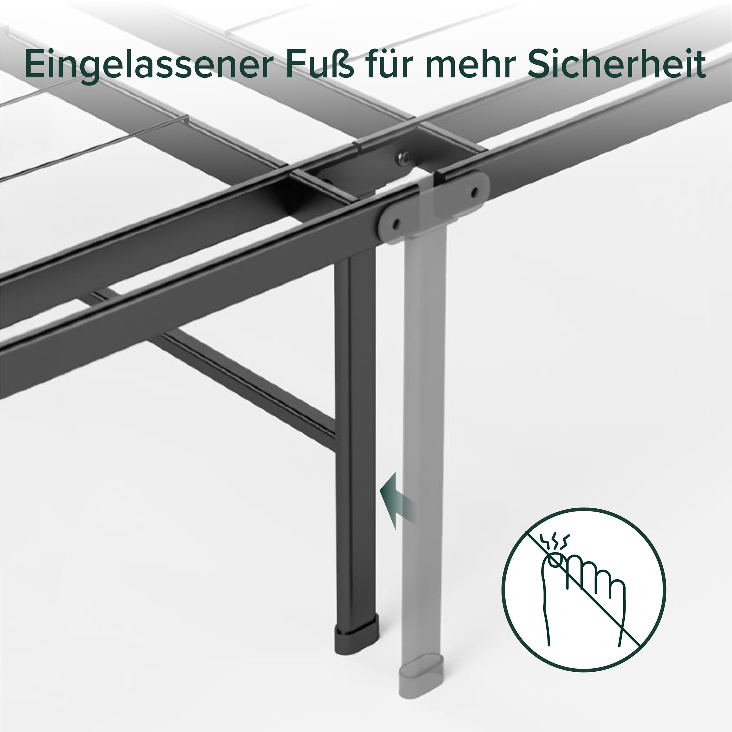 Zinus SmartBase łóżko 140 x 200 cm – wysokość 35 cm – idealne do łóżka dla gości – miejsce do przechowywania pod łóżkiem – czarne