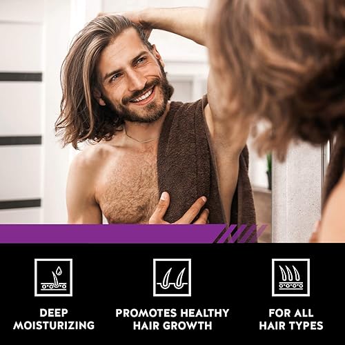 Miniatura 3 de Mascarilla hidratante para el cabello MR ALPHA tratamiento para cabello seco y dañado 8 onzas impregnada con cafeína y aceite de coco para restaurar