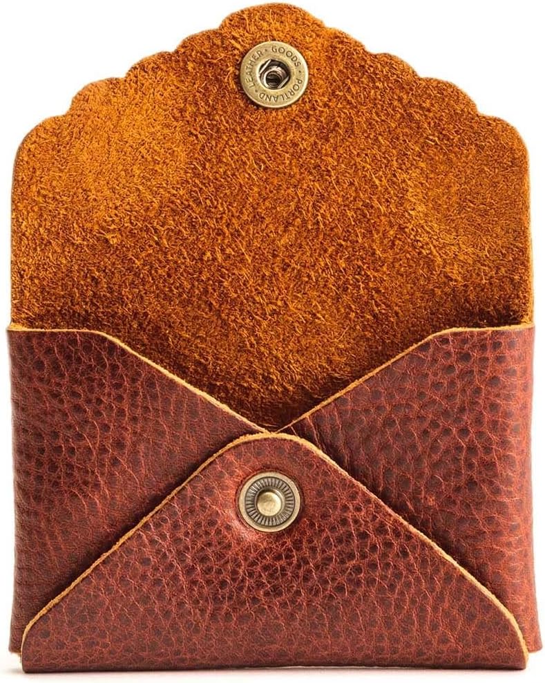 Portland Leather Goods Mini Daisy Wallet for Women – Handmade from the Finest Full-Grain Hides – Features Envelope Design with Snap Closure – Nutmeg