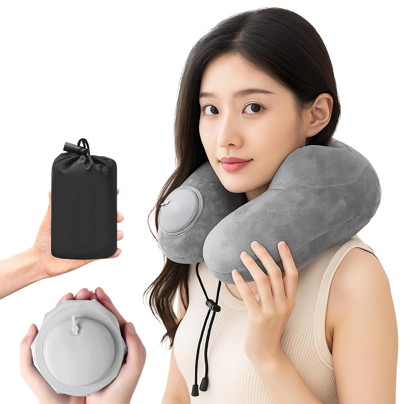 Amazon｜LongFlight 携帯枕 ネックピロー 首枕 U型 空気枕 持ち運び
