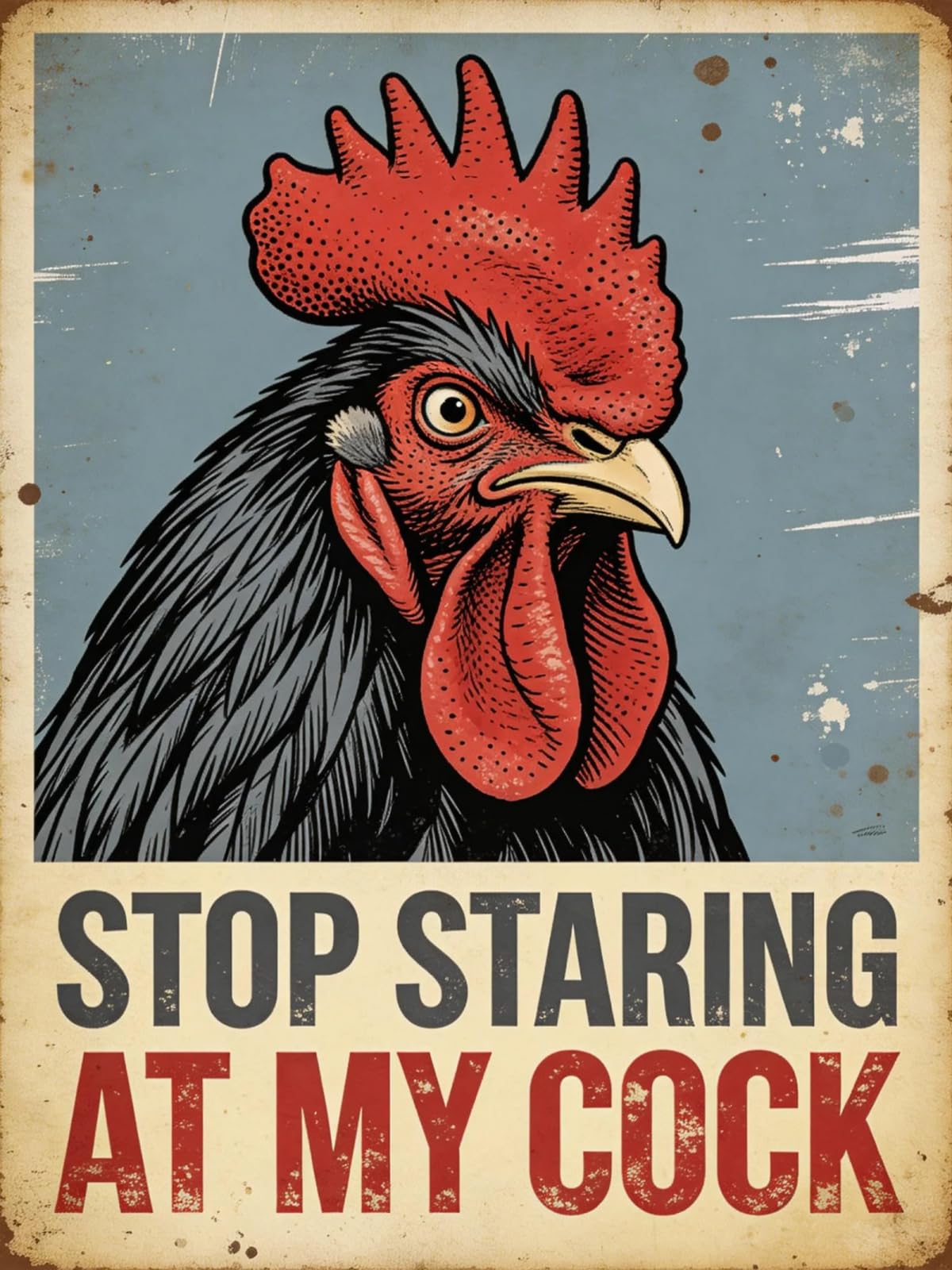 Chicken Metal Tin Sign Vintage Farmhouse Coop Wall Decor 30x43cm Plaque