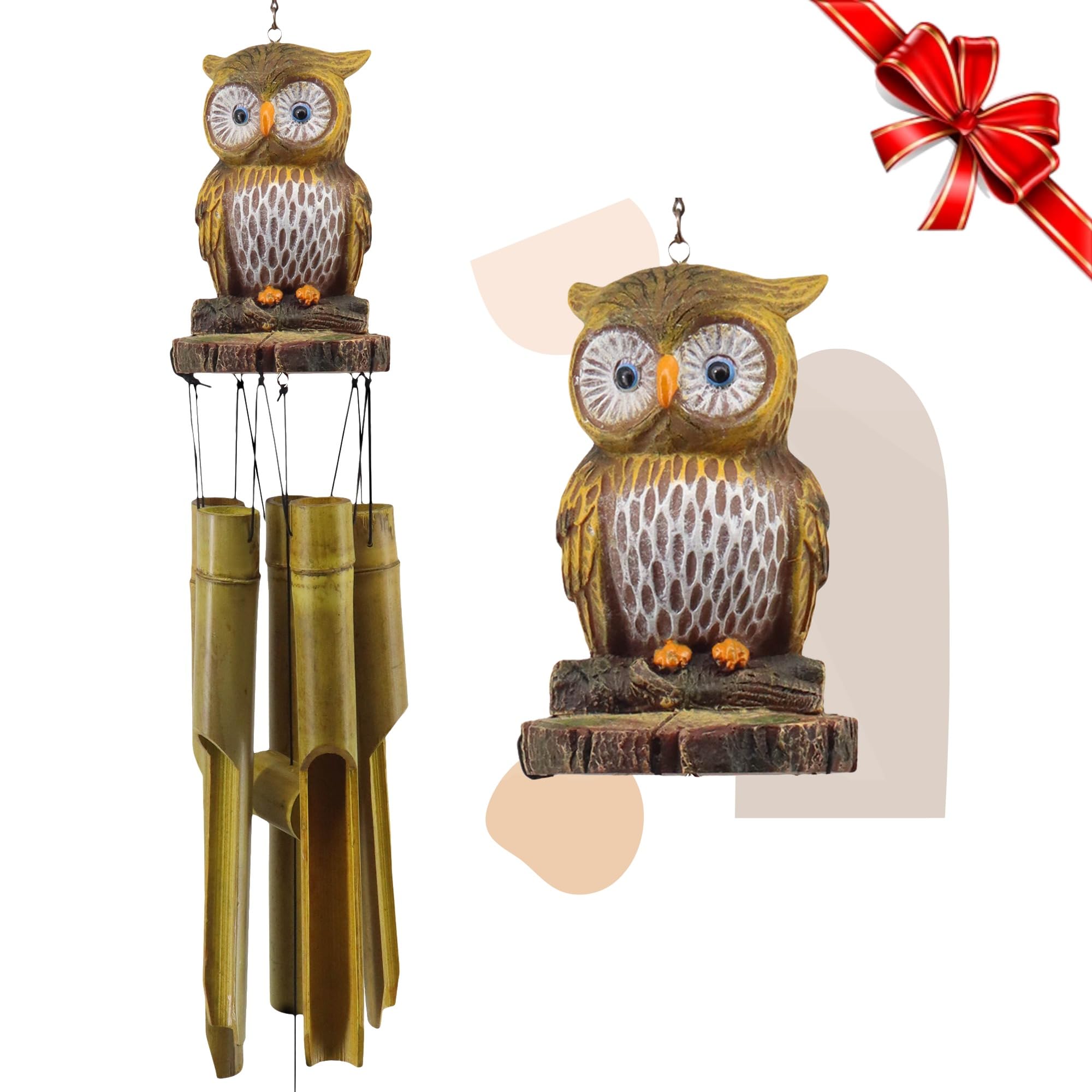 EiriniOwl Bamboo Wind Chimes - Embracing Nature's Melody While Unleash Tranquility and Inner Peace – Perfect for Indoor and Outdoor