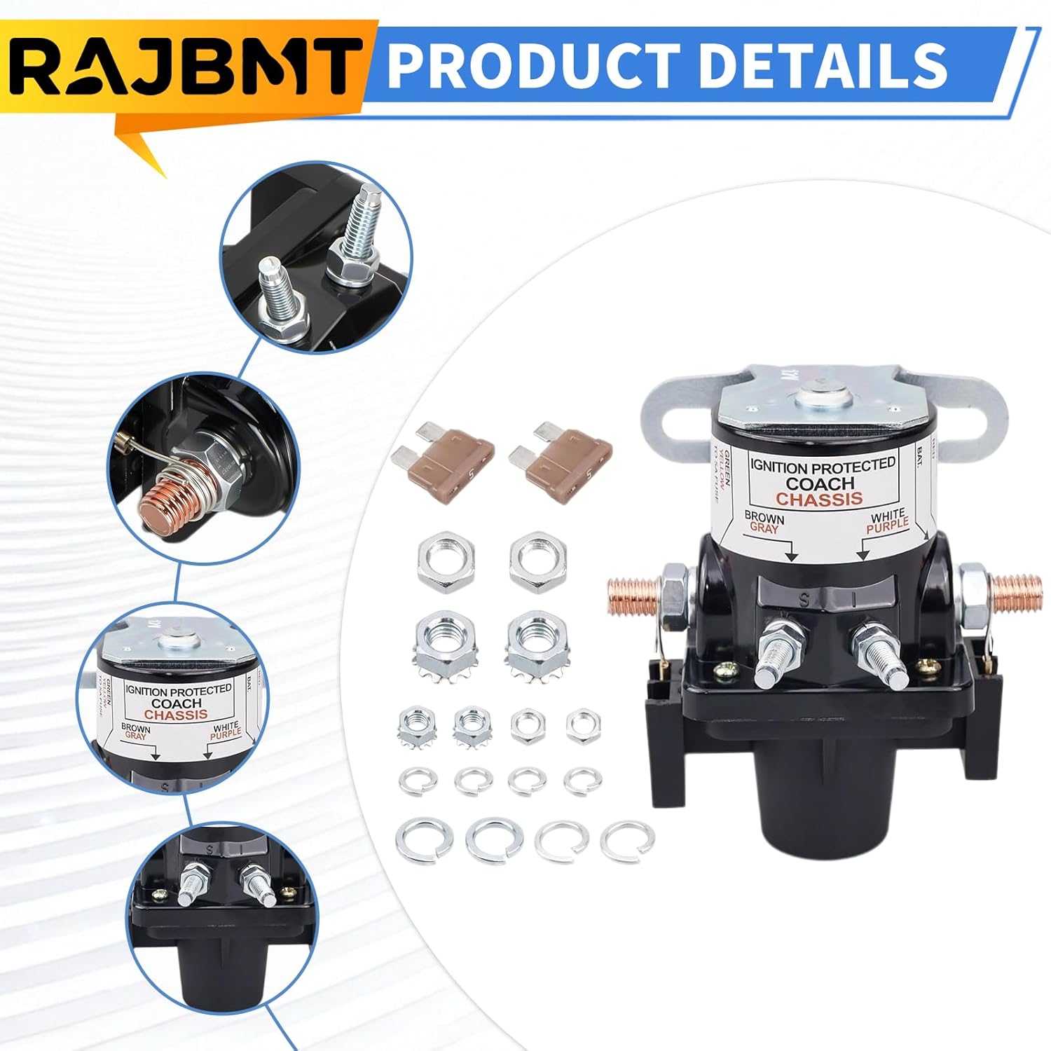 New Upgrade Intellitec RV Automobile Battery Disconnect Relay Switch - 12V Latching Relay Compatible with 0100055000 - Isolation Solenoid for Efficient Power Management