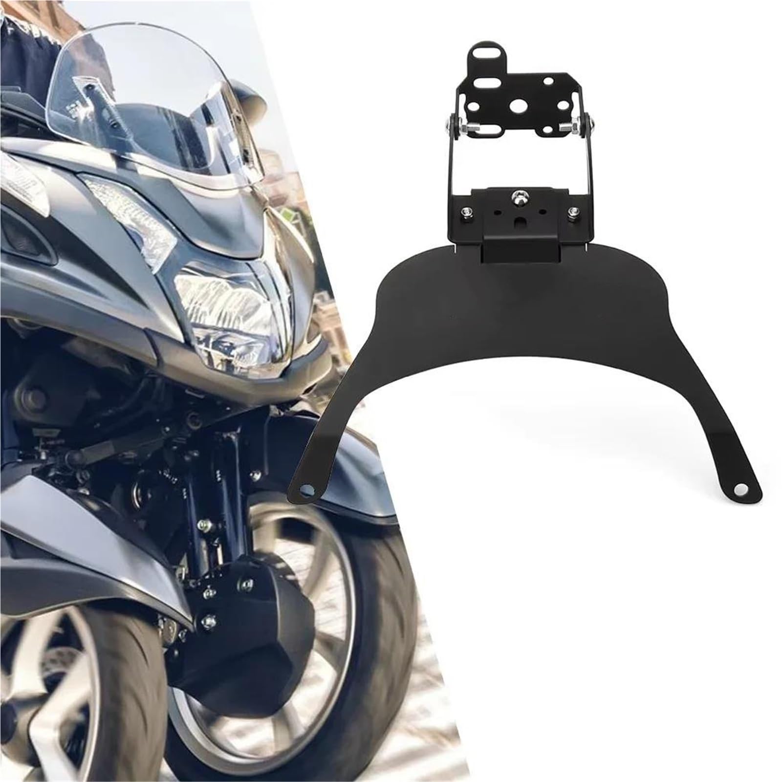 Genérico Soporte De Placa Navegación Motocicleta para Tricity, para Teléfono, Kit Instalación Extensión para Móvil Golpes Teléfono Soporte Placa
