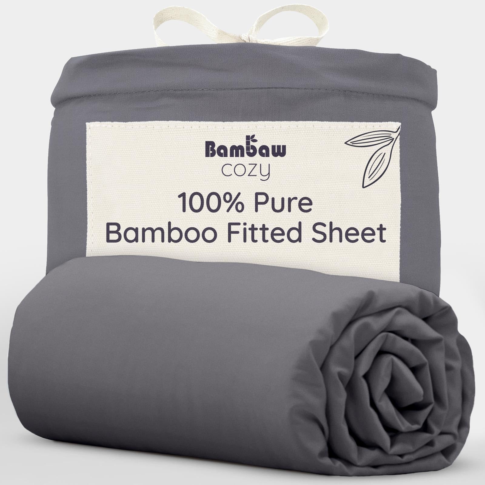 Bambaw 140x200 Fitted Sheet Bamboo, Deep Pockets 35cm, Luxury Hotel Bedding,100% Bamboo Sh...