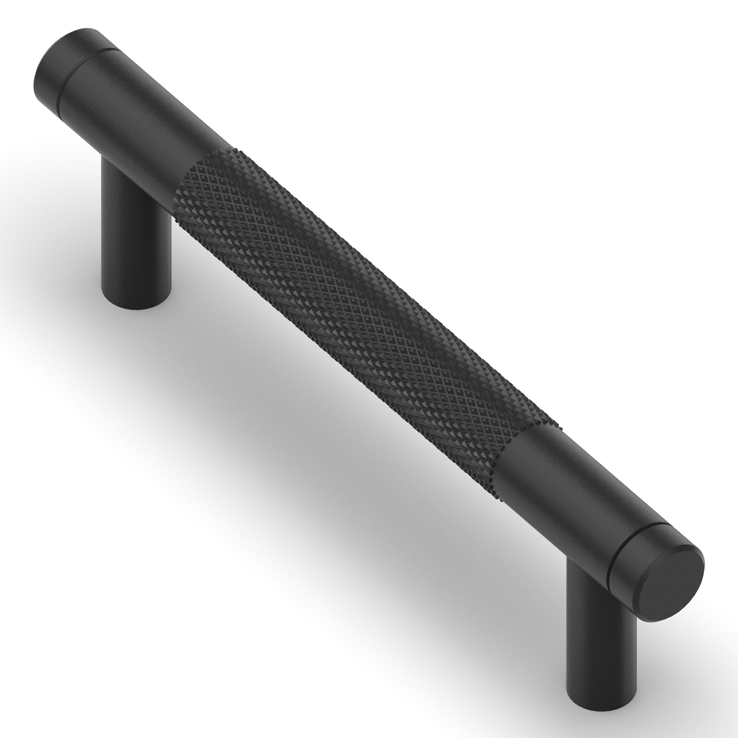 Asimerdeco 10 Pack Matte Black Knurled Cabinet Pulls 3.75 Inch(96mm) Kitchen Cabinet Handles Cabinet Hardware Drawer Pulls