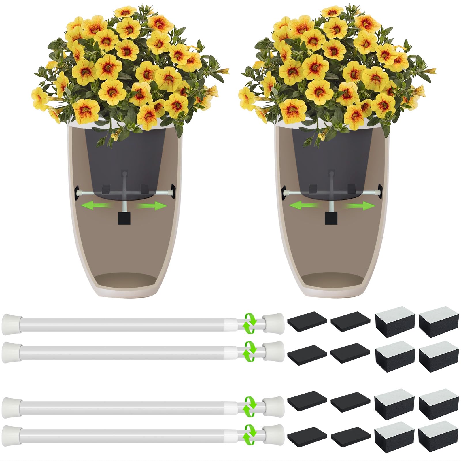 Photo 1 of ISYOKE 2 Pack Adjustable Planter Inserts for Pots, 10-17 Inch Plant Risers for Inside Pots, Pot Fillers for Indoor Outdoor Square Round Tall Tapered Planters