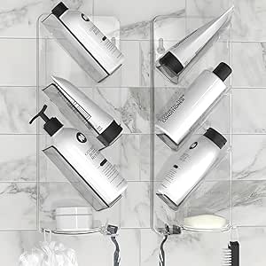 Amazon.com: ShowerGem Easy Clean Shower Caddy, 2 Pack Durable Rustproof ...