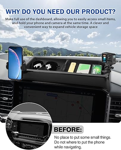 Vista 42 de Autorder Soporte de teléfono de automóvil para Toyota C-HR CHR 2019-2022, soporte de teléfono con organizador de tablero, pantalla de 8 pulgadas