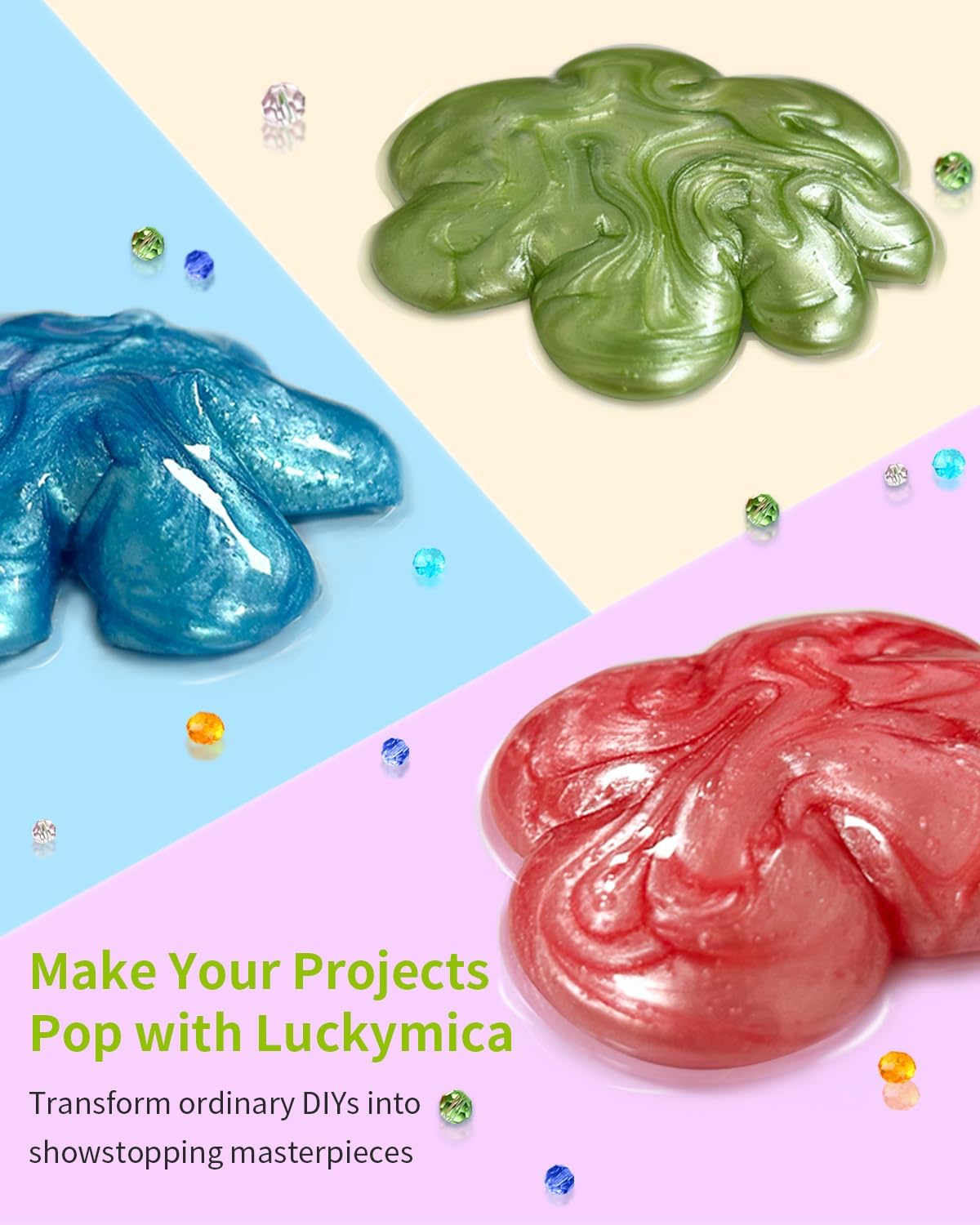 Mica Powder, 24 Colors Pearlescent Pigment Powder for Epoxy Resin, 240g Pearl Pigment Set for Soap Making, Bath Bomb, Candle Making, Art Crafts, Lip Gloss, Nail Polish, Dye - Image 6