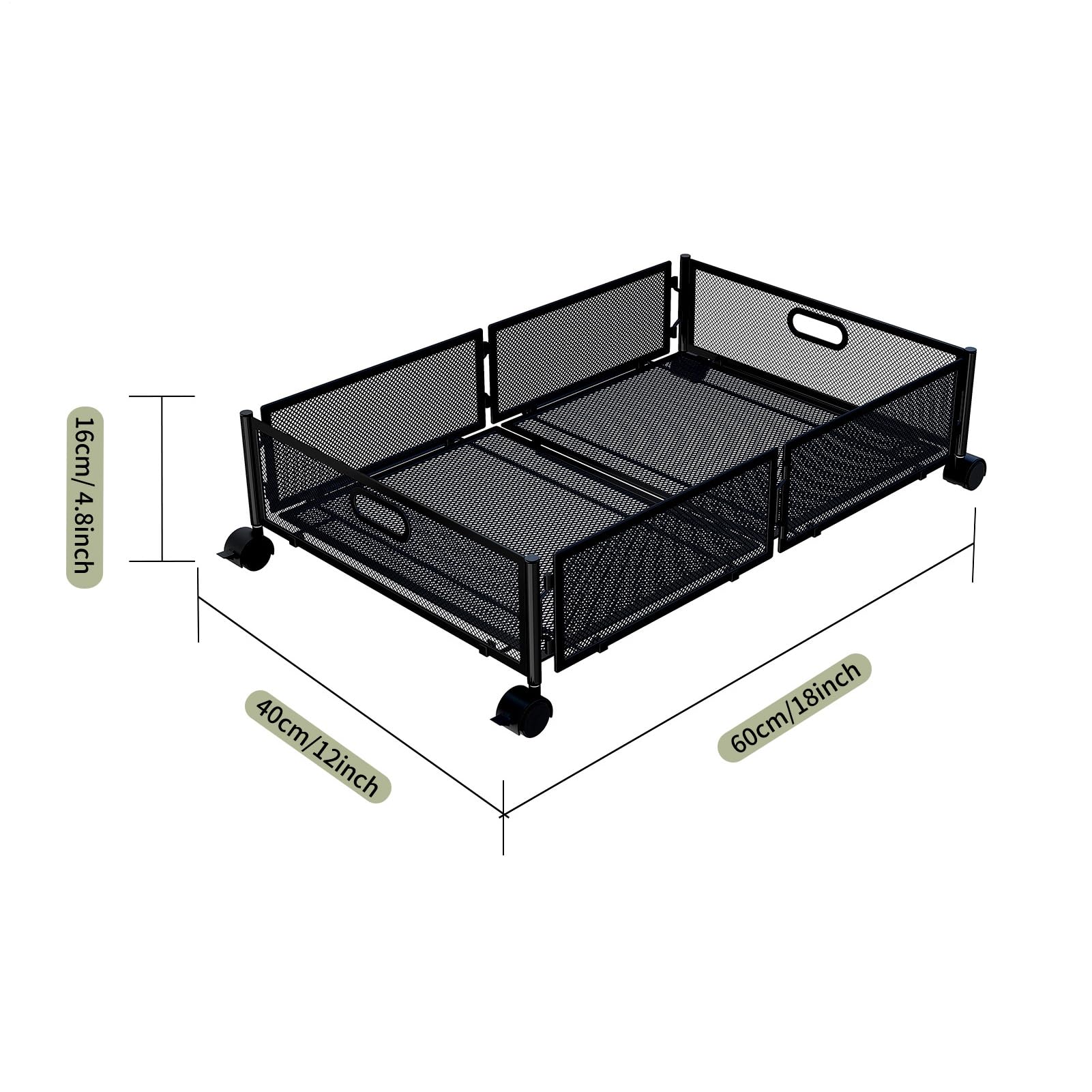 Organizzatore Sotto - Pieghevole, Grande, Pratico | Scatola Di | Stoccaggio Con Ruote Per Scarpe E Abiti Ideali Per Conservare Coperte E Letti Bassi In Piccole Camere Da