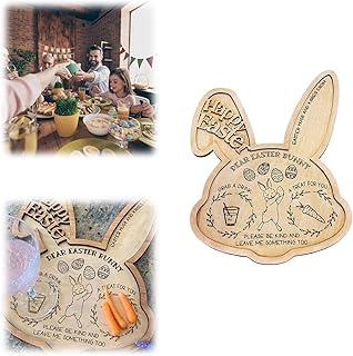 YKLWORLD Easter Bunny Treat Trays, Easter Tray Decor for Home, Easter Rabbit Tray - Farmhouse Rustic Wood Decor Bunny Rabbits Decor Decorative Trays for Tabletop Kitchen Office (Small)