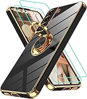 Vista 72 de Gritup Funda para Samsung Galaxy A14 5G: Funda para Samsung A14 2 piezas, protector de pantalla, soporte de anillo de rotación de 360°, soporte