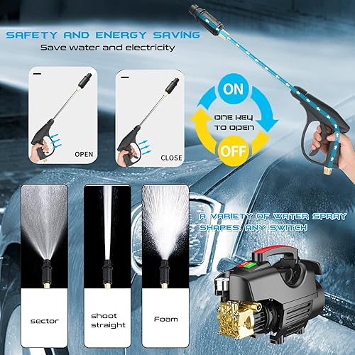 Miniatura 3 de Lavadora a presión portátil de 2800 W Lavadora de energía eléctrica autocebante de doble propósito 2600PSI lavadora a presión de coche para patio,