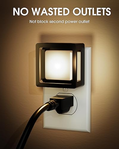 Miniatura 4 de Luz nocturna LED, luces nocturnas enchufables a la pared (paquete de 2) con sensor de atardecer a amanecer, luces nocturnas regulables, brillo