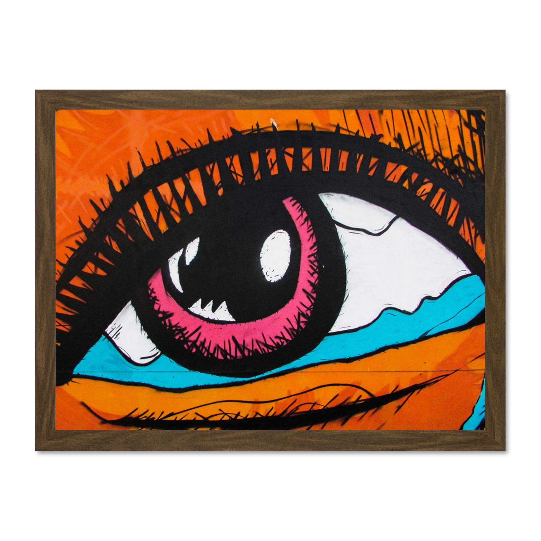 Graffiti Mural Crying Eye Eyeball Large Framed Art Print Poster Wall Decor 18x24 inch