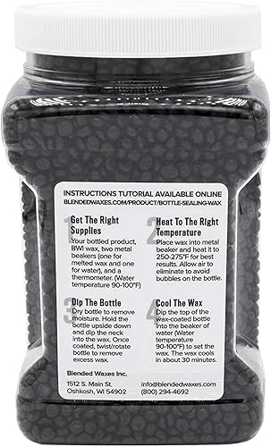 Miniatura 4 de Blended Waxes, Inc. - Cera selladora de botellas de 1 libra Pastilles, resistente y versátil para sellado de botellas de vino, cerveza y licor,