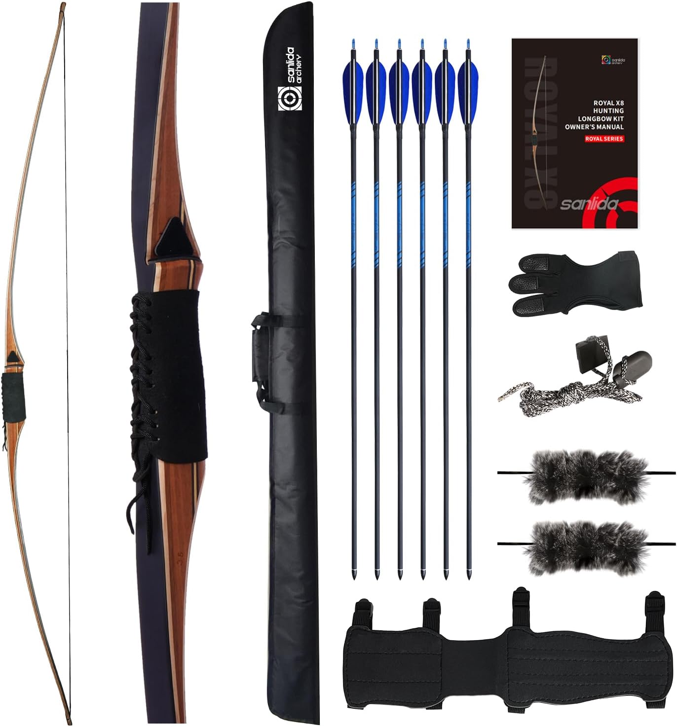 Sanlida Archery 68” Royal X8 Longbow Traditional Wooden