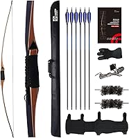 Sanlida Royal X8 68" Traditional Wooden Longbow Hunting Bow Kit - RH Handmade with Arrows for Adults