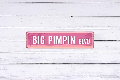Miniatura 6 de Big Pimpin Blvd - Letreros decorativos de metal para pared, color rosa, 4 x 16 pulgadas