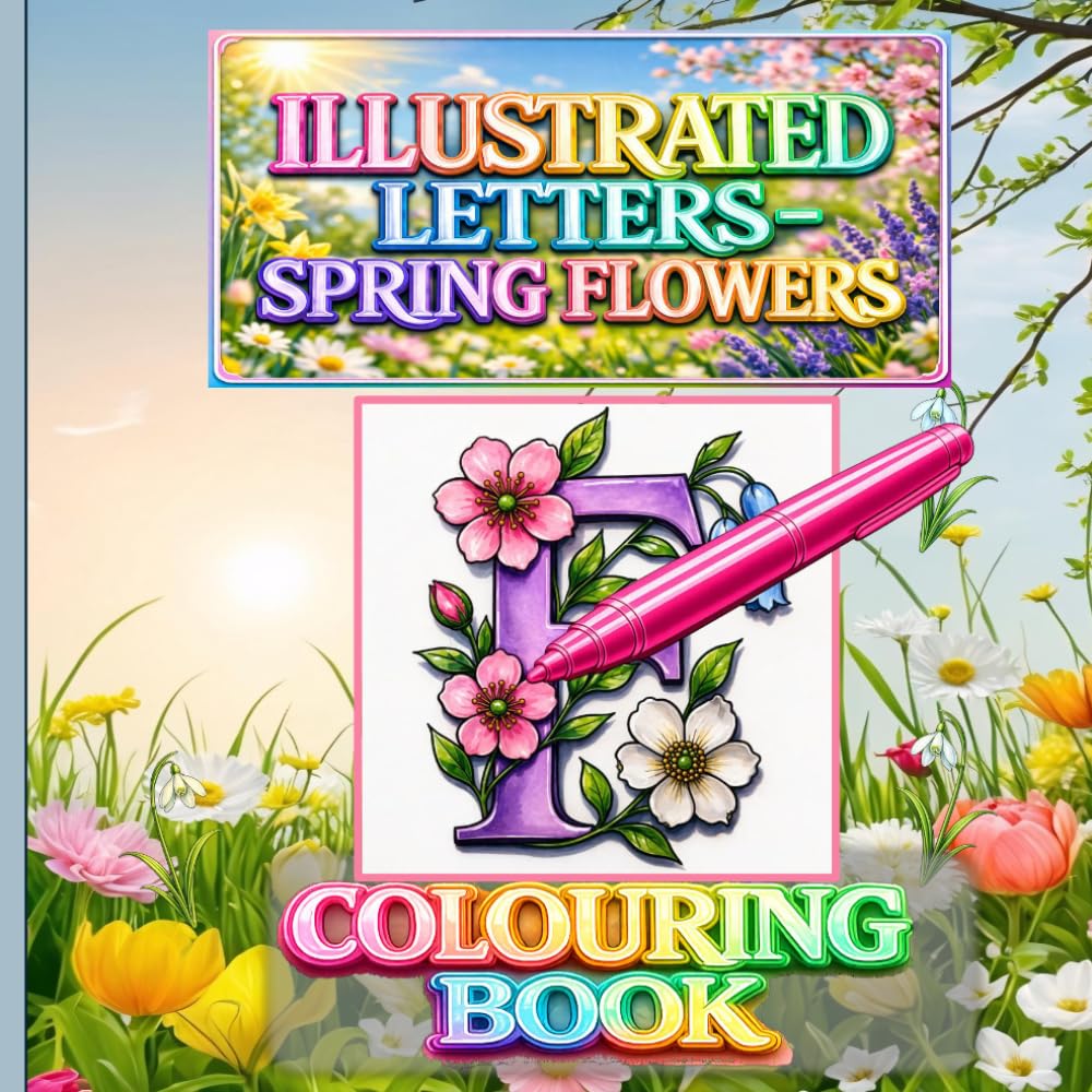 Illustrated Letters A–Z: Spring Flowers Colouring Book: A Floral Alphabet for Calm Creative Focus