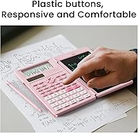 Vista 5 de Pink Scientific Calculators for Girls Students, 82 MS Foldable Cute Science Calculator with Notepad Middle and High School Supplies
