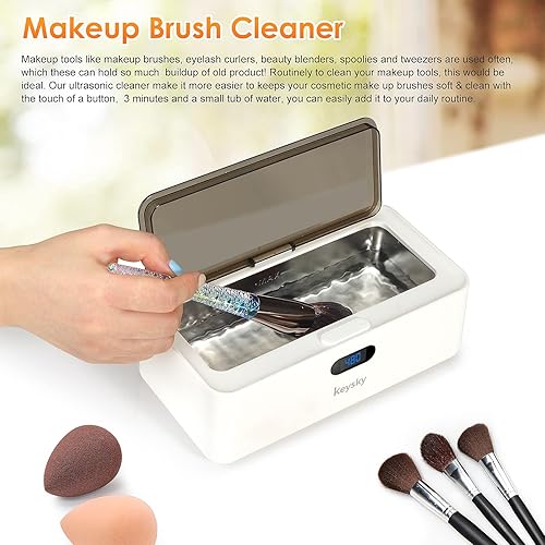 Miniatura 6 de Limpiador ultrasónico para joyas de oro y plata, máquina de limpieza ultrasónica con temporizador digital para lentes, relojes, monedas,