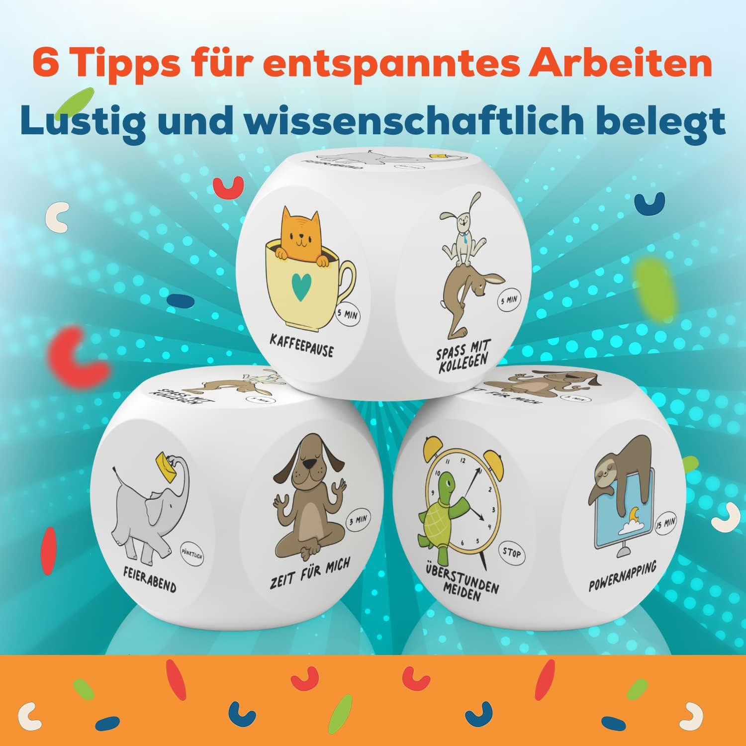 GLÜCKSGUT® Anti Stress Würfel mit Tiermotiven Photo 3