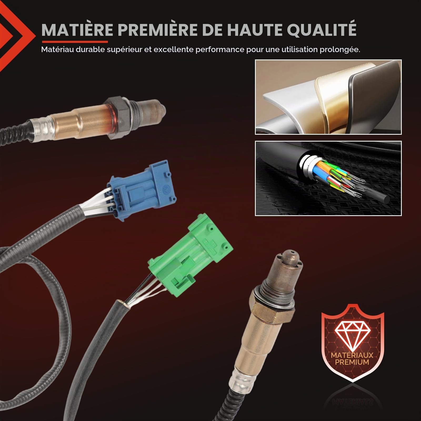 2 Sonde Lambda 1628HR 1628HN pour 206 207 208 3008 306 307 308 406 407 508 607 807 BERLINGO C2 C3 C4 PICASSO C5 DS3 SAXO XSARA PARTNER Capteur d'oxygène 4 Pins 96229974 96229997