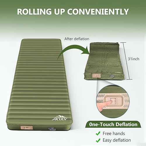 Miniatura 5 de Colchoneta de dormir autoinflable con bomba eléctrica, almohadilla de campamento de espuma viscoelástica ultra gruesa de 4 pulgadas con almohada,