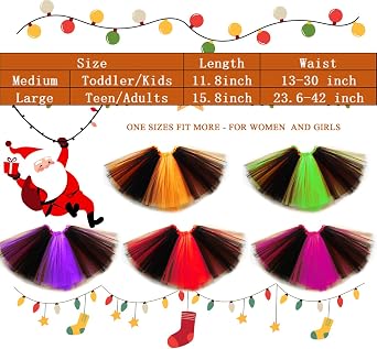 Thanksgiving Orange Yellow/Red/Purple/Green Black Tutu Skirt 3-Layer Tutu Skirt for Girls Women Turkey Tutu Costume