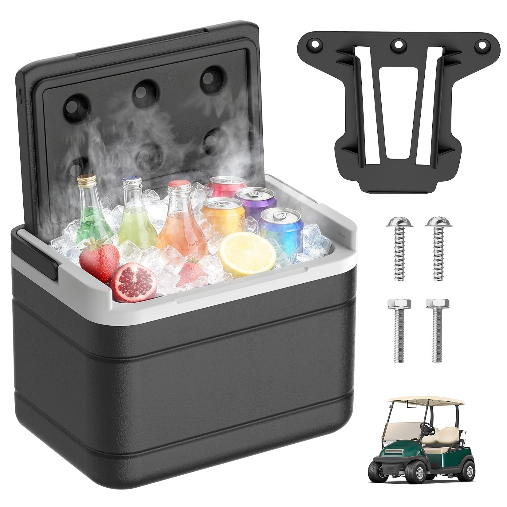 FIXHAWK Club Car Precedent Cooler, Golf Cart Cooler with Mounting Bracket Kit Fit for Club Car Precedent/Tempo/Onward Golf Cart. Replaces OEM# 102588101, 103886801