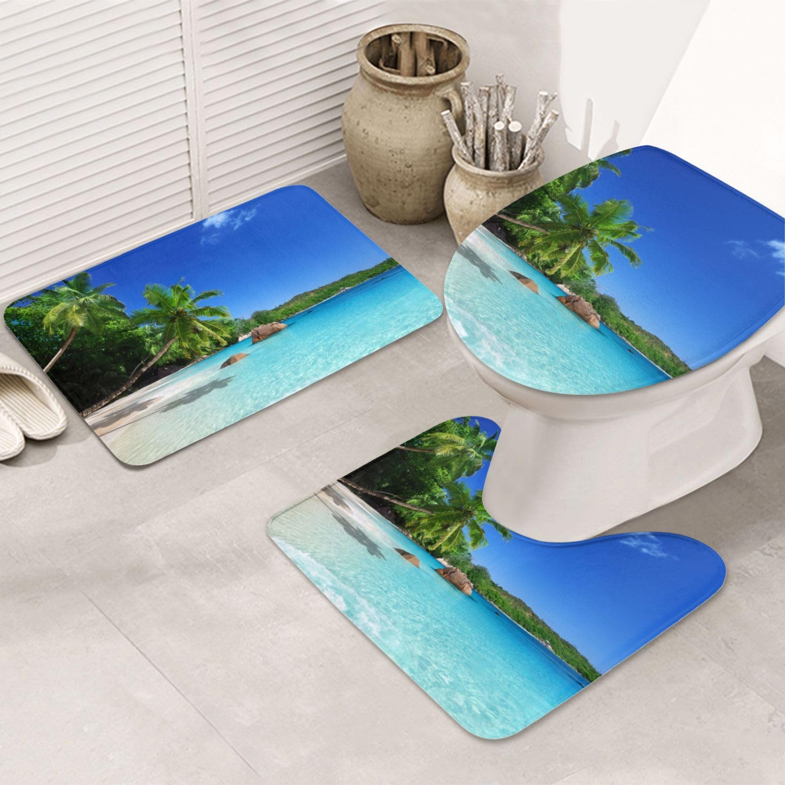 Tapis de bain anti-glissade VACSAX en microfibre absorbante pour éviter les sols mouillés