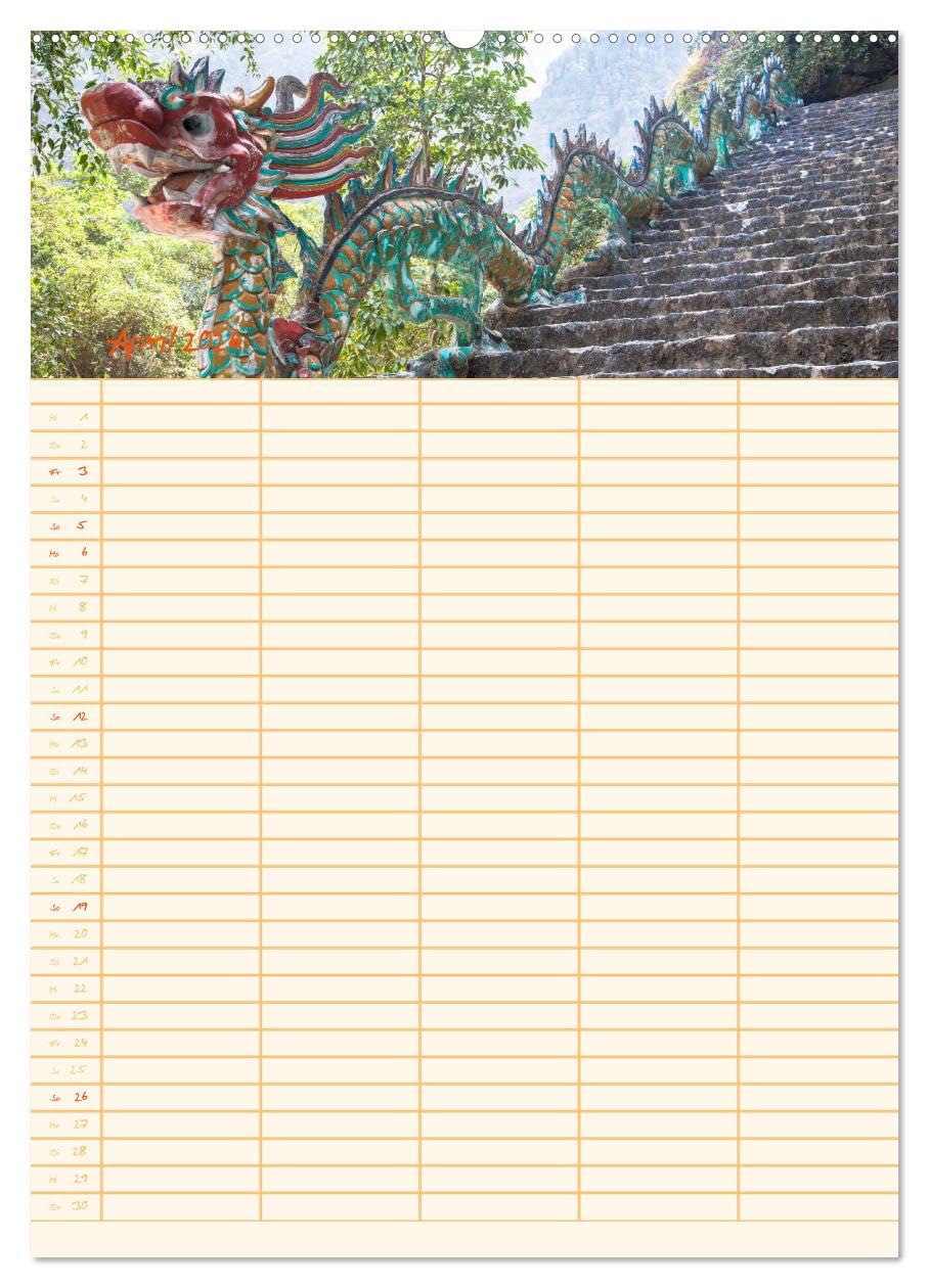 EXOTISCHES SÜDOSTASIEN - Familienplaner 2026 (Wandkalender 2026 DIN A2 hoch), CALVENDO Monatskalender: Erleben Sie eine Bildreise durch Thailand, ... 5 Spalten zur Verfügung. (CALVENDO Orte)