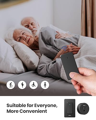 Miniatura 6 de Interruptor de enchufe de salida de control remoto, diseño de hebilla e interruptor de luz inalámbrico extraíble, 300 pies, interruptor de encendido