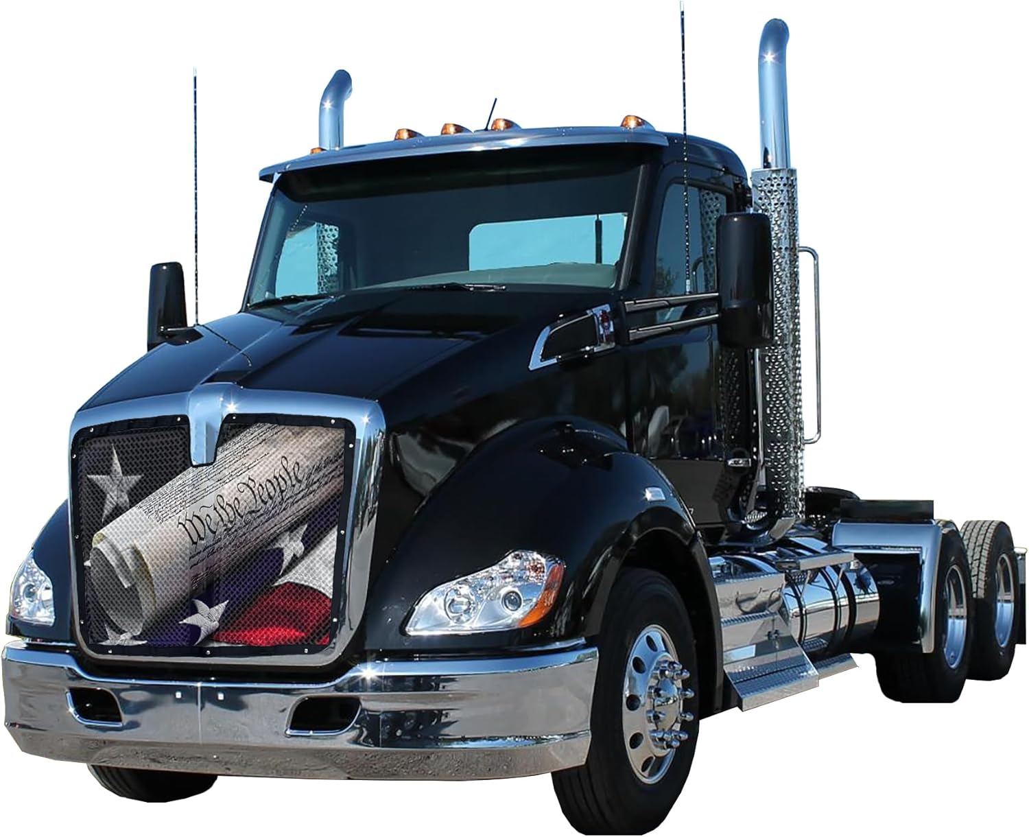 We The People Mesh Bug Screen for Kenworth T680 (Bug Screen With Snap Installation Kit)