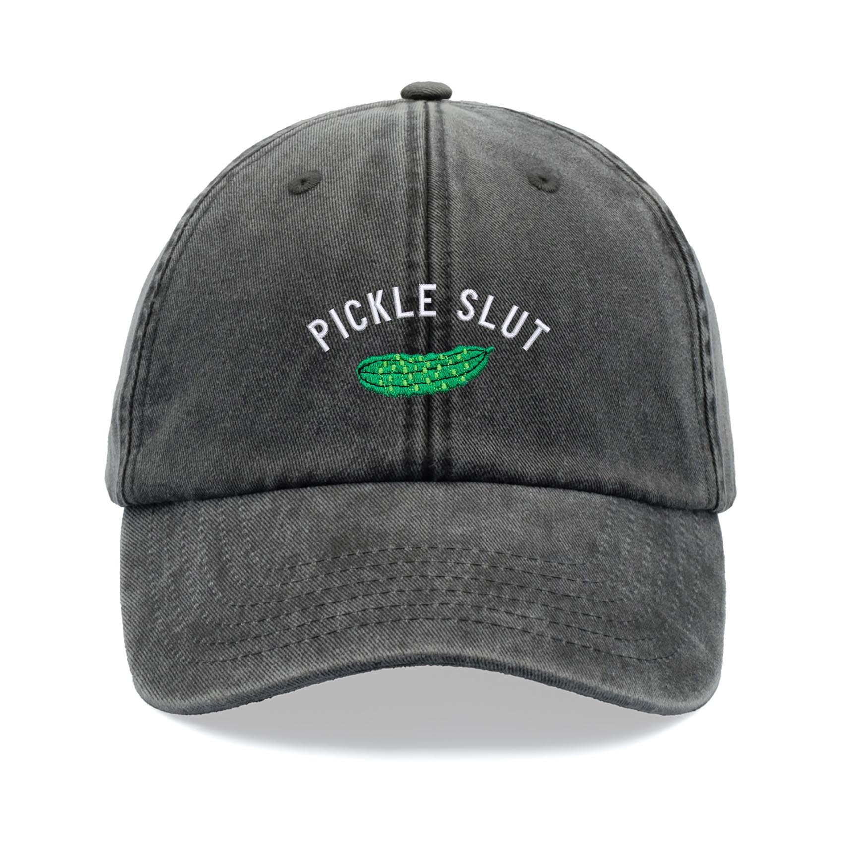 Cap Base Unisex Black Pickle Sl*T Baseball Cap Vintage Washed Dad Hat Adjustable