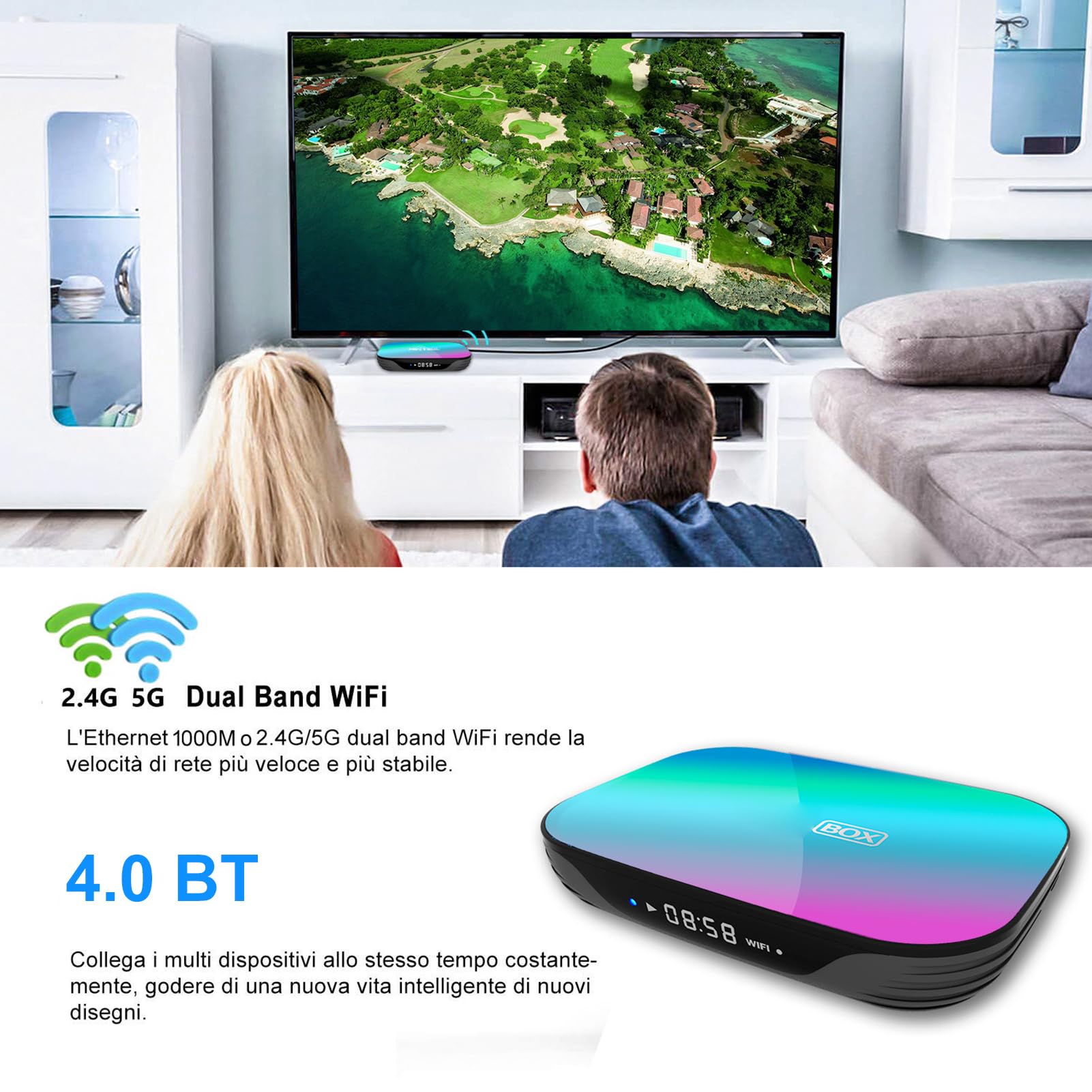 Jectse TV, Pudełko 4 GB DDR3, Czterordzeniowy Dekoder S905X3 8K z Podwójnym WiFi Gigabit Ethernet 2,4G 5G dla Domu (4+32G wtyczka UE)